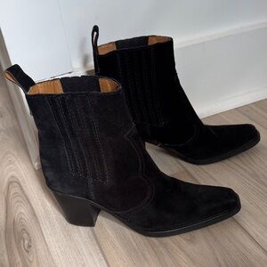 Ganni suede western style boots